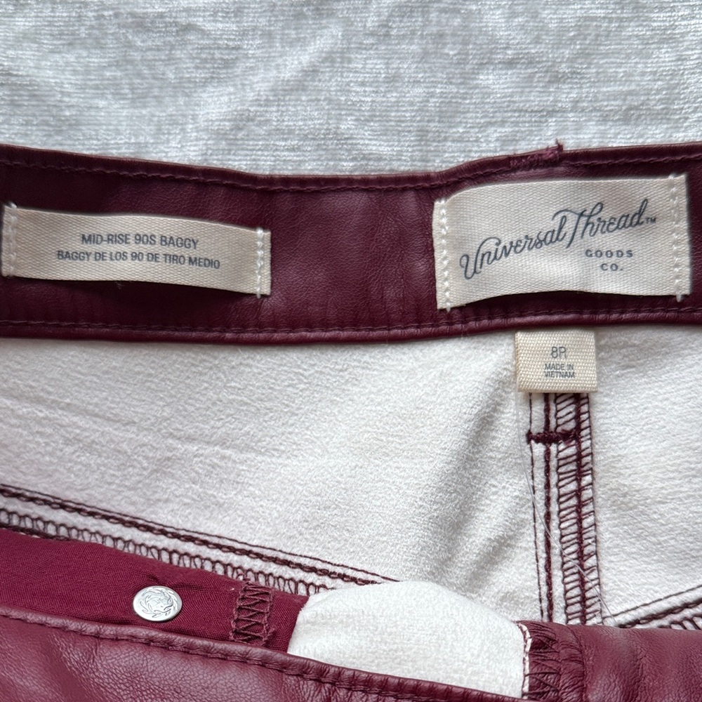 Universal Thread Maroon Leather Pants - image 2